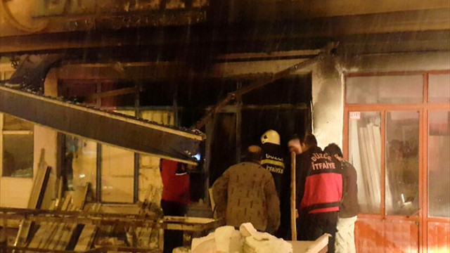 Düzce'de iş yeri yangını