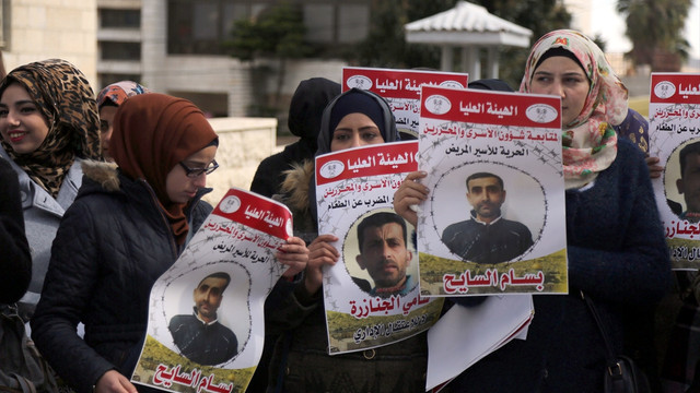 Filistinli tutuklulara destek gösterisi