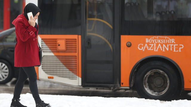 Gaziantep'te etkili olan kar