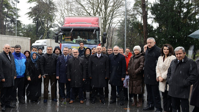 Halep'e yardım tırları yola çıktı
