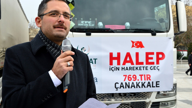 Çanakkale'den Haleplilere 4 tır yardım malzemesi