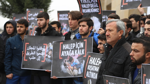 Halep'teki sivillere yönelik saldırılara tepki