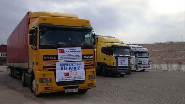 Isparta'dan Halep'e 7 tır yardım