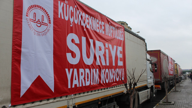 Küçükçekmece'den Suriye'ye 5 tırlık insani yardım