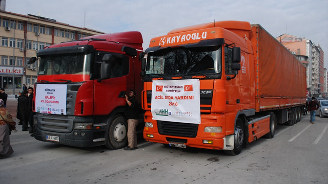 Kütahya'dan Halep'e yardım