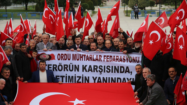 Ordulu muhtarlardan Terörün karşısında, devletimizin yanındayız