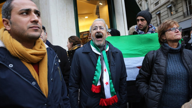 Paris'te Halep protestosu