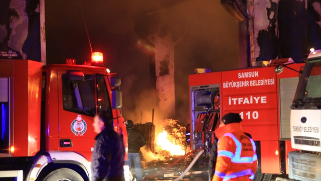 Samsun'da fabrika yangını