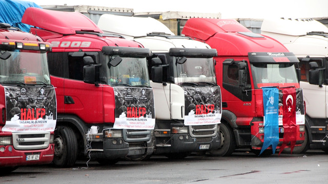 Tekirdağ'dan Haleplilere 10 tır yardım
