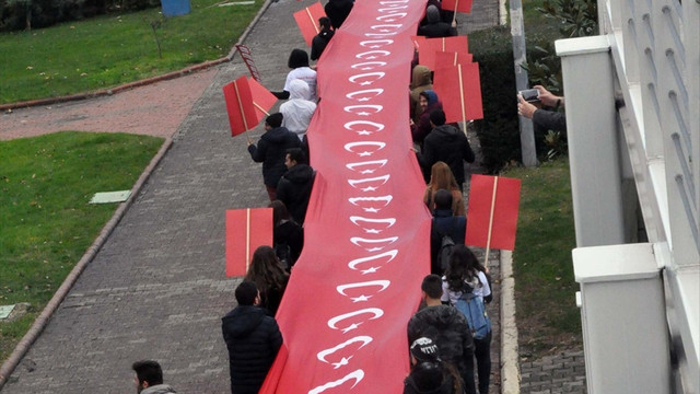 Üniversite öğrencilerinden Milli Birlik ve Beraberlik etkinliği