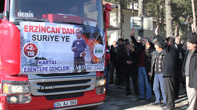 Erzincan'dan Suriyelilere 15 ton gıda yardımı