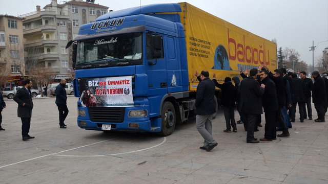 Karaman'dan Haleplilere 2 tır dolusu yardım