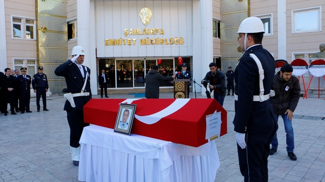 Şanlıurfadaki trafik kazasında hayatını kaybeden polis memuru için tören düzenlendi