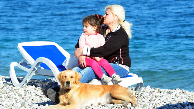 Yılın ilk gününde denize girdiler