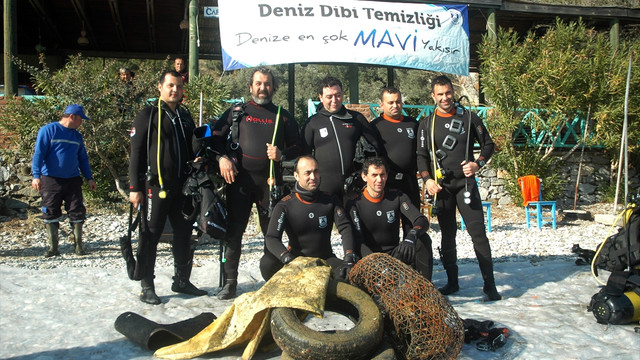 Bodrum'da deniz dibi temizliği