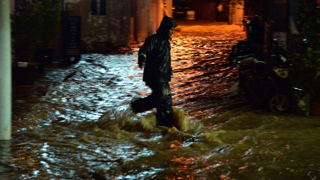 Bodrum'da sağanak ve dolu
