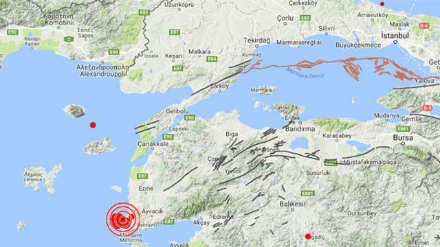 Çanakkalede bir deprem daha meydana geldi