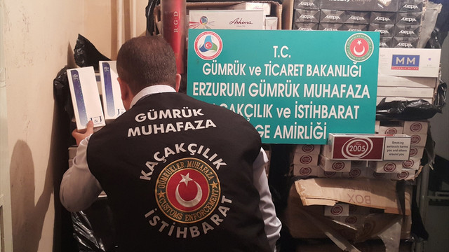 Erzurum'da 52 bin 907 paket kaçak sigara ele geçirildi